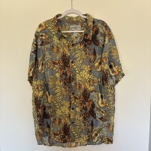 Margaritaville Men's Hawaiian Shirt 2XL, Rayon, Button-Up, Short Sleeve